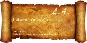 Lehner Arzén névjegykártya